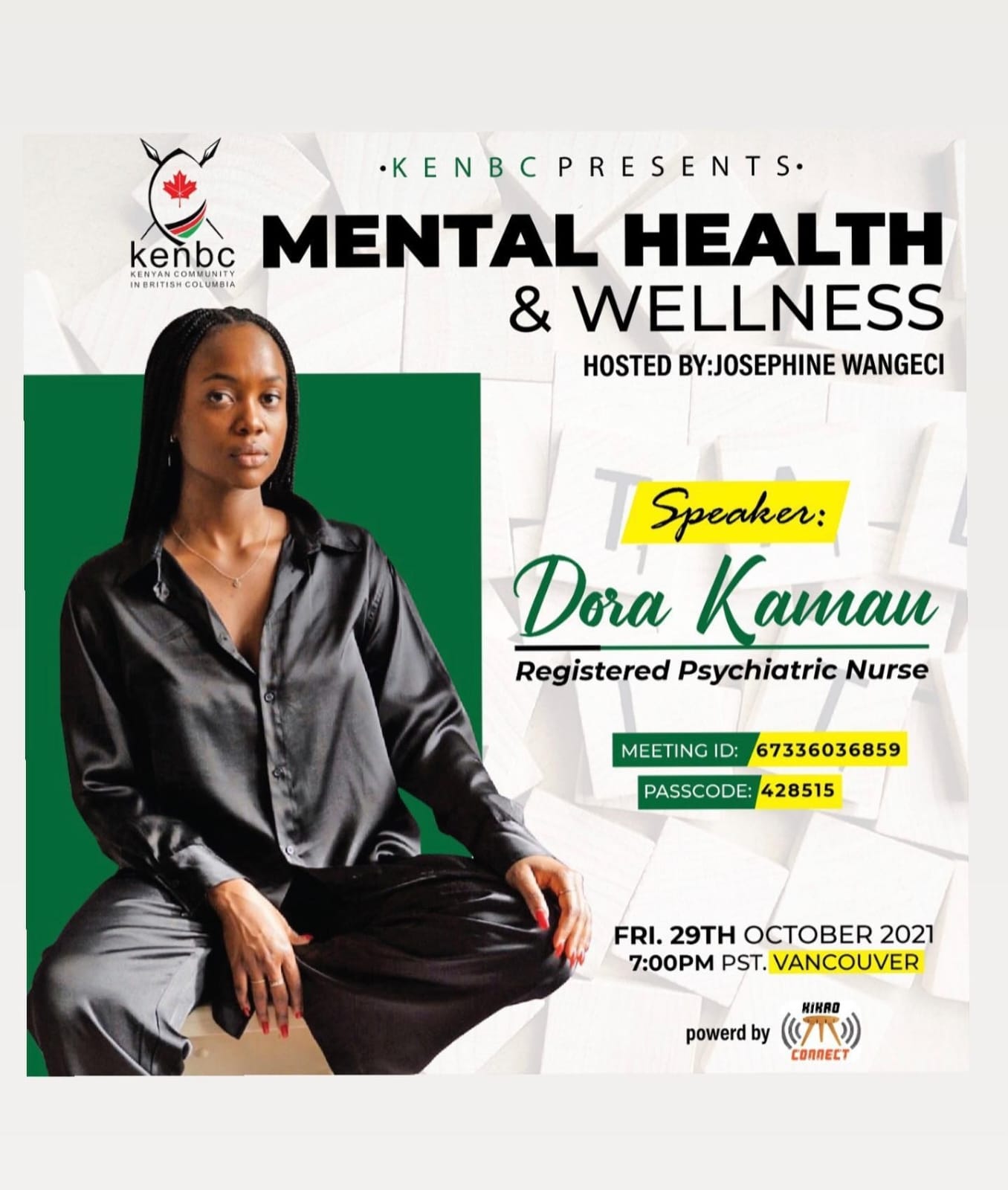 Recurring mental health and wellness event poster