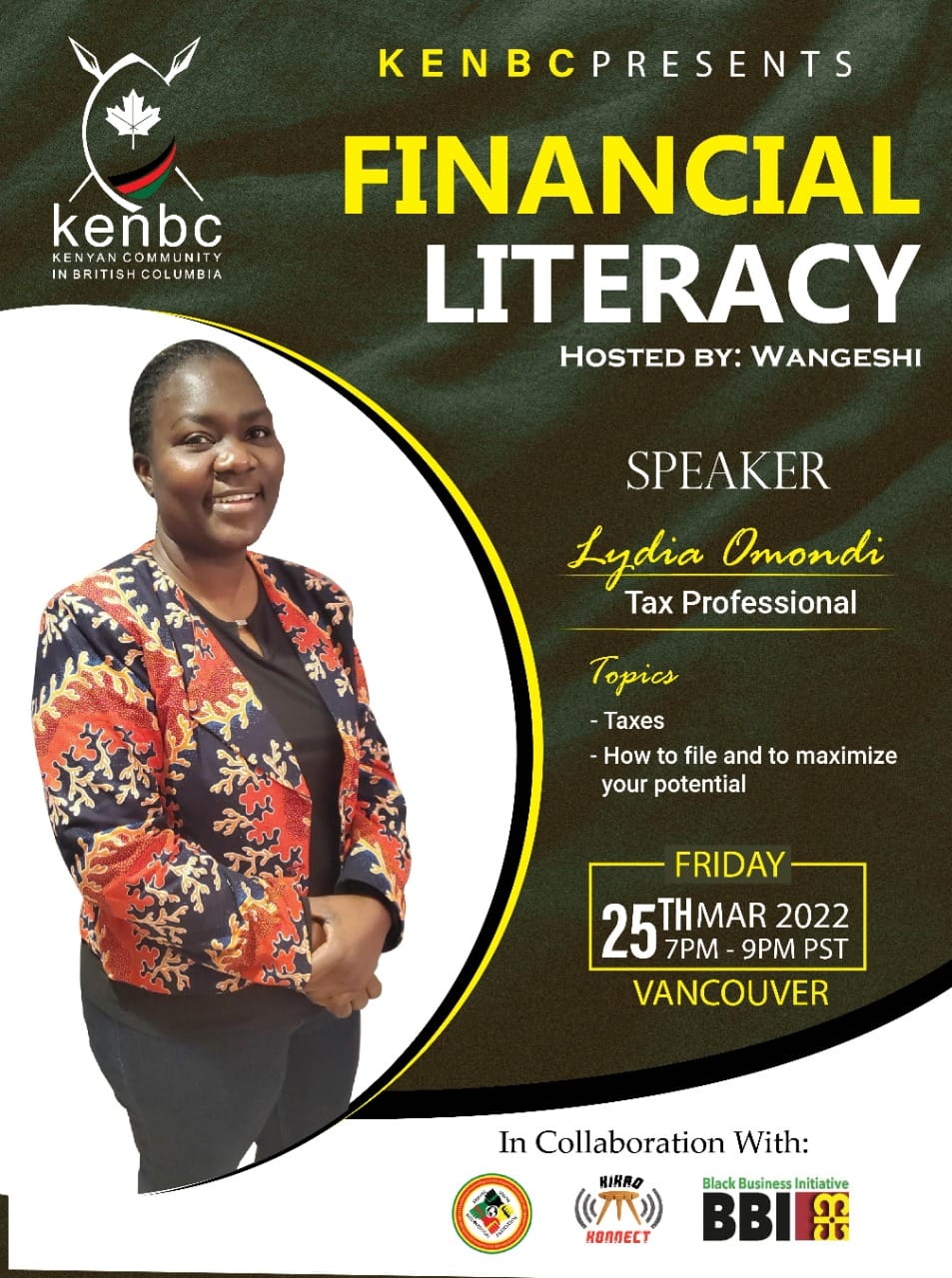 Financial literacy class event poster